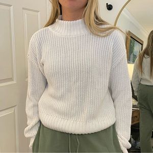 White turtleneck sweater